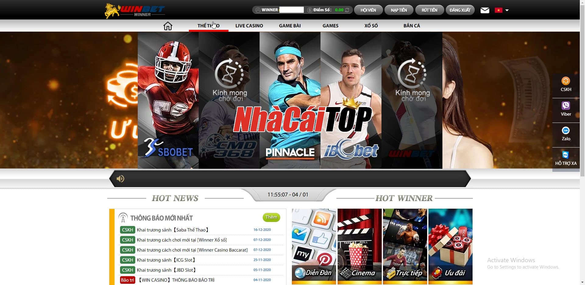 Cá cược bóng đá người chiến thắng Winbet